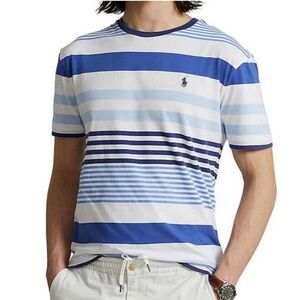 Polo Ralph Lauren Boy’s Striped Cotton Jersey Tee White Blue Size XL (18-20) NWT